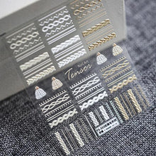 Load image into Gallery viewer, Winter Knit Sweater Cloth Pattern 5D Nails Decal Engraved Embossed Nail Art Adhesive Decals For new year Valentines Gift Palm Leaf Nail Self-Adhesive Decals Nail Stickers Water Transfer Fresh Nail Decals for Nail Art Butterfly Palm
