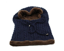 Load image into Gallery viewer, Winter Knitted Hat Beanie Men Beany Skellies Beanies Winter Hats For Women Men Caps Gorgas Bonnet Mask Brand Hats Hooded Cowl Neckerchief with Drawstring Soft Balaclava Pullover Knitted Beanie for Adults Men Women Ski Caps
