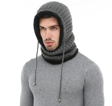 Load image into Gallery viewer, Winter Knitted Hat Beanie Men Beany Skellies Beanies Winter Hats For Women Men Caps Gorgas Bonnet Mask Brand Hats Hooded Cowl Neckerchief with Drawstring Soft Balaclava Pullover Knitted Beanie for Adults Men Women Ski Caps
