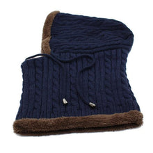 Load image into Gallery viewer, Winter Knitted Hat Beanie Men Beany Skellies Beanies Winter Hats For Women Men Caps Gorgas Bonnet Mask Brand Hats Hooded Cowl Neckerchief with Drawstring Soft Balaclava Pullover Knitted Beanie for Adults Men Women Ski Caps
