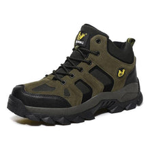 Load image into Gallery viewer, Winter Leather Mens Boots Fur Super Warm Snow Boots Men Winter Work Casual Shoes High Top Rubber Boots Winter Warm Outdoor Walking Lace Up Anti-Slip Breathable Ankle Booties
