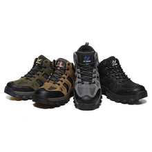 Load image into Gallery viewer, Winter Leather Mens Boots Fur Super Warm Snow Boots Men Winter Work Casual Shoes High Top Rubber Boots Winter Warm Outdoor Walking Lace Up Anti-Slip Breathable Ankle Booties
