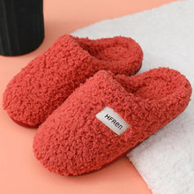 Load image into Gallery viewer, Winter Short Plush Cotton Home Slippers Women Indoor Floor Footwear Fashion Men Household Warm Slides Flat Couple House Slippers With Memory Foam Snd Comfortable Warm Shoes
