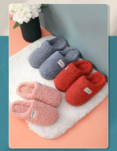 Load image into Gallery viewer, Winter Short Plush Cotton Home Slippers Women Indoor Floor Footwear Fashion Men Household Warm Slides Flat Couple House Slippers With Memory Foam Snd Comfortable Warm Shoes
