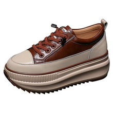 Load image into Gallery viewer, Winter Thich Womans Sneakers Warm Casual Vulcanized Shoes High Platform Boots Lace Up High Top Leather Sneakers Woman High Fashion Thick Soled Sports Walking  Platform Shoes 7CM
