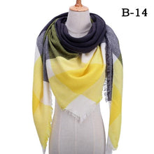 Load image into Gallery viewer, Winter Warm Soft Bandana Plaid Warm Headwear Triangle Scarves Scarf Cashmere Scarf Knit Wraps Shawls Hijabs Shawls Escharpe Elegant Cashmere Scarf Head Wrap Bandana Blanket Shawls Wraps For Female
