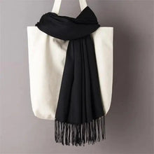 Load image into Gallery viewer, Winter Women Scarf Female Scarves For Women Solid Shawl Wraps For Winter Casual Wear Travel Friendly Wool Tassel Scarf Fashion Solid Color Toddler Soft Warm Scarves
