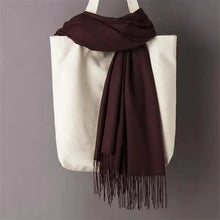 Load image into Gallery viewer, Winter Women Scarf Female Scarves For Women Solid Shawl Wraps For Winter Casual Wear Travel Friendly Wool Tassel Scarf Fashion Solid Color Toddler Soft Warm Scarves
