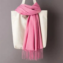 Load image into Gallery viewer, Winter Women Scarf Female Scarves For Women Solid Shawl Wraps For Winter Casual Wear Travel Friendly Wool Tassel Scarf Fashion Solid Color Toddler Soft Warm Scarves
