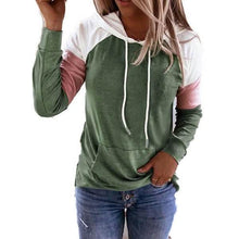 Load image into Gallery viewer, Winter Women’s Fashion Casual Sweatshirts Long Sleeve Hooded Pullover Loose Block Color Pockets Sweatshirts
