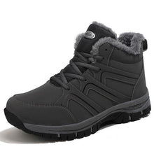 Load image into Gallery viewer, Winter Womens Mens Boots Plush Leather Waterproof Climbing Hunting Shoes Unisex Lace-up Outdoor Warm Hiking Boot Warm Ankle Cushionable Non-Slip Fashion Booties For Outdoor Walking
