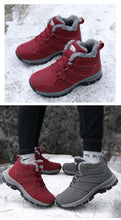 Load image into Gallery viewer, Winter Womens Mens Boots Plush Leather Waterproof Climbing Hunting Shoes Unisex Lace-up Outdoor Warm Hiking Boot Warm Ankle Cushionable Non-Slip Fashion Booties For Outdoor Walking
