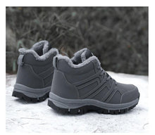 Load image into Gallery viewer, Winter Womens Mens Boots Plush Leather Waterproof Climbing Hunting Shoes Unisex Lace-up Outdoor Warm Hiking Boot Warm Ankle Cushionable Non-Slip Fashion Booties For Outdoor Walking

