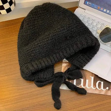 Load image into Gallery viewer, Winter Wool Knitted Hat Unisex Winter Striped Beanie with Ear Flaps
