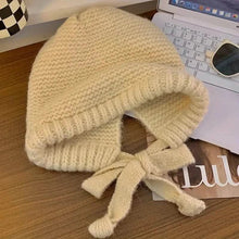 Load image into Gallery viewer, Winter Wool Knitted Hat Unisex Winter Striped Beanie with Ear Flaps
