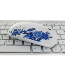 Load image into Gallery viewer, Wireless Blue White Flower Pattern Mouse Optical Mice 1600 DPI Wireless Mouse Portable Mobile Office USB Mouse
