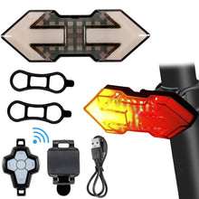 Load image into Gallery viewer, Wireless Remote Turn Signal Bicycle Light Indicator Smart LED Bike Taillight USB Rechargeable Cycling Rear Lamp USB LED Wireless Bike Rear Light Remote Control Bike Brake Light Bicycle Cycling Safety Outdoor Flashlight
