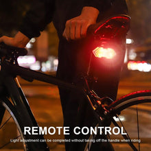 Load image into Gallery viewer, Wireless Remote Turn Signal Bicycle Light Indicator Smart LED Bike Taillight USB Rechargeable Cycling Rear Lamp USB LED Wireless Bike Rear Light Remote Control Bike Brake Light Bicycle Cycling Safety Outdoor Flashlight
