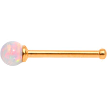 Load image into Gallery viewer, White 2.5mm Synthetic Opal Ball Rose Gold Tone Nose Bone
