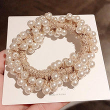 Load image into Gallery viewer, Woman Big Pearl Hair Ties Fashion Korean Style Hairband Scrunchies Girls Ponytail Holders Rubber Band Hair Accessories Ponytail Holder Accessories for Women And Girls

