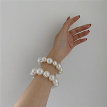 Load image into Gallery viewer, Woman Big Pearl Hair Ties Fashion Korean Style Hairband Scrunchies Girls Ponytail Holders Rubber Band Hair Accessories Ponytail Holder Accessories for Women And Girls
