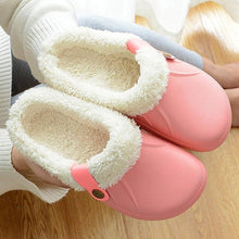 Load image into Gallery viewer, Women Autumn Winter New Warm Slippers Plush Waterproof Warm Slippers Clogs Couples Home Slipper Indoor Floor Shoes Waterproof Slippers Women Men Fur Lined Clogs Winter Garden Shoes
