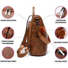 Load image into Gallery viewer, Women Backpack Purse PU Leather Anti-theft Casual Shoulder Bag
