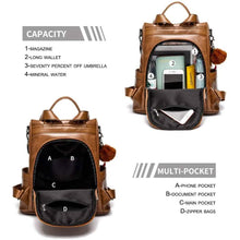 Load image into Gallery viewer, Women Backpack Purse PU Leather Anti-theft Casual Shoulder Bag
