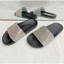 Load image into Gallery viewer, Women Beach Rubber Slippers Shoes Woman Flip Flops Rhinestone Sildes Candy Sandals Outdoor Flats Cute Sandals For Women Casual Summer Women Comfort Slip-On Sandal
