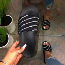 Load image into Gallery viewer, Women Beach Rubber Slippers Shoes Woman Flip Flops Rhinestone Sildes Candy Sandals Outdoor Flats Cute Sandals For Women Casual Summer Women Comfort Slip-On Sandal
