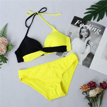 Load image into Gallery viewer, Women Bikini Set Push Up Female Swimsuit Swimwear Swim Two Piece Brazilian Bathing Suit Large Plus Size Women's Twist Front High Waist Bikini Swimsuit Drawstring Tie Side Bottom Two Piece Bathing Suit

