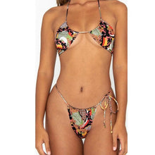 Load image into Gallery viewer, Women Bikini Set Solid Color Swimsuit Women Two Piece Swimsuit Swimwear Halter String Triangle Bikini Sets Women Hollow Out Bikinis String Swimwear Women Adjustable Bathing Suit
