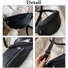 Load image into Gallery viewer, Women Black PU Leather Chest Luxurious Bags Fashionable Crossbody Waist Purse Unisex Fanny Bag Modern Traveling Bag
