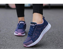 Load image into Gallery viewer, Women Casual Fashion Breathable Walking Mesh Flat Shoes White Sneakers Summer New Fashion Women's Vulcanized Running Sneakers Walking Tennis Shoes
