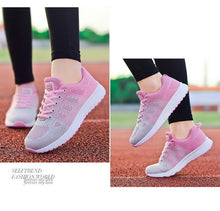 Load image into Gallery viewer, Women Casual Fashion Breathable Walking Mesh Lace Up Flat Sneakers Running Summer Sports Sneakers Fashion Casual Shoe Breathable Mesh Design
