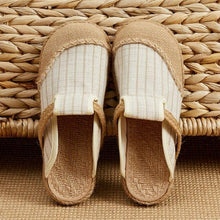 Load image into Gallery viewer, Women Casual Linen Handmade Mules Flat Slippers Retro Vegan Summer Canvas Comfortable Espadrille New Women Shoes Slides Flat Summer Style Handmade Retro Slippers

