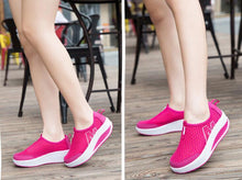 Load image into Gallery viewer, Women Casual Sneakers Sport Fashion Height Increasing Woman Breathable Air Mesh Sneakers Platform Tennis Walking Sneakers Comfortable Lightweight Casual Fitness Shoes
