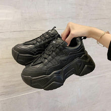 Load image into Gallery viewer, Women Chunky Sneakers Casual Vulcanized Woman High Platform Sneakers Lace Up White Sneakers White Shoes Autumn Winter Fashion Platform High Quality Sneakers
