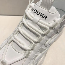 Load image into Gallery viewer, Women Chunky Sneakers Casual Vulcanized Woman High Platform Sneakers Lace Up White Sneakers White Shoes Autumn Winter Fashion Platform High Quality Sneakers
