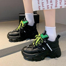 Load image into Gallery viewer, Women Chunky Sneakers Casual Vulcanized Woman High Platform Sneakers Lace Up White Sneakers White Shoes Autumn Winter Fashion Platform High Quality Sneakers

