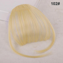 Load image into Gallery viewer, Women Clip In Hair Bangs Hairpiece Synthetic Fake Hair Piece Clip In Hair Extensions Front Natural Flat Neat Fringe Bangs With Temples For Women One Piece Hairpiece
