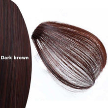Load image into Gallery viewer, Women Clip In Hair Bangs Hairpiece Synthetic Fake Hair Piece Clip In Hair Extensions Front Natural Flat Neat Fringe Bangs With Temples For Women One Piece Hairpiece
