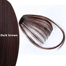 Load image into Gallery viewer, Women Clip In Hair Bangs Hairpiece Synthetic Fake Hair Piece Clip In Hair Extensions Front Natural Flat Neat Fringe Bangs With Temples For Women One Piece Hairpiece
