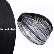 Load image into Gallery viewer, Women Clip In Hair Bangs Hairpiece Synthetic Fake Hair Piece Clip In Hair Extensions Front Natural Flat Neat Fringe Bangs With Temples For Women One Piece Hairpiece
