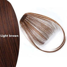 Load image into Gallery viewer, Women Clip In Hair Bangs Hairpiece Synthetic Fake Hair Piece Clip In Hair Extensions Front Natural Flat Neat Fringe Bangs With Temples For Women One Piece Hairpiece

