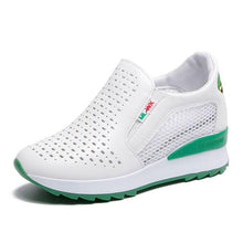 Load image into Gallery viewer, Women Comfortable Casual Shoes Summer Slip On Mixed Colors Increasing Height Sneakers Fashion High Top Hidden Heel Shoes Casual Platform Ankle Boots
