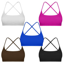 Load image into Gallery viewer, Women Cross Back Sport Bras Padded with Removable Pads Thin Straps
