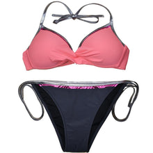 Load image into Gallery viewer, Women Cute Large Swimsuits Push Up Bikini Women Triangle Push Up Bikini Set Molded Bra Swimsuit  Women's Plus Size Swimwear Beach Wear  Bikinis Female Bathing Suit Swimming Suits
