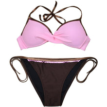 Load image into Gallery viewer, Women Cute Large Swimsuits Push Up Bikini Women Triangle Push Up Bikini Set Molded Bra Swimsuit  Women's Plus Size Swimwear Beach Wear  Bikinis Female Bathing Suit Swimming Suits
