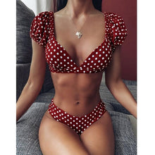Load image into Gallery viewer, Women Dot Bikini Women Two Piece Swimsuit Women's Bikini Set Swimsuit Micro Strapless 2 Piece Bathing Suit Tie Side Bikini Bottoms Push Up Swimwear Bathing Suit Beach Wear Swimming Suit
